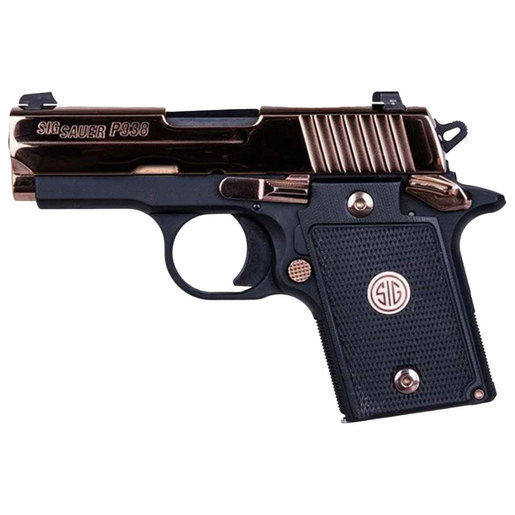 Sig Sauer P938 9mm Luger 3in Rose Gold PVD/Black Pistol - 6+1 Rounds - Black image
