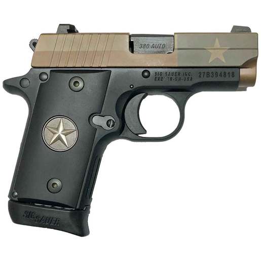 Sig Sauer P938 withBlack Texas Star Grips 9mm Luger 3in Flat Dark Earth Pistol - 7+1 Rounds image