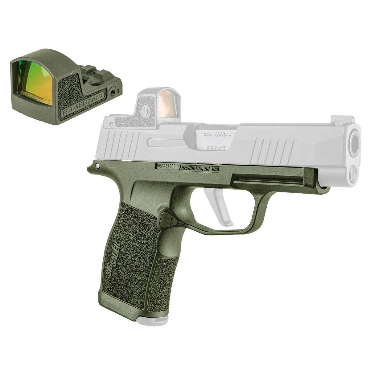 Sig Sauer Romeo Zero 6MOA Reflex Sight and OD Green Grip Kit - OD Green Sig Sauer Romeo Zero 6MOA Reflex Sight and OD Green Grip Kit - OD Green