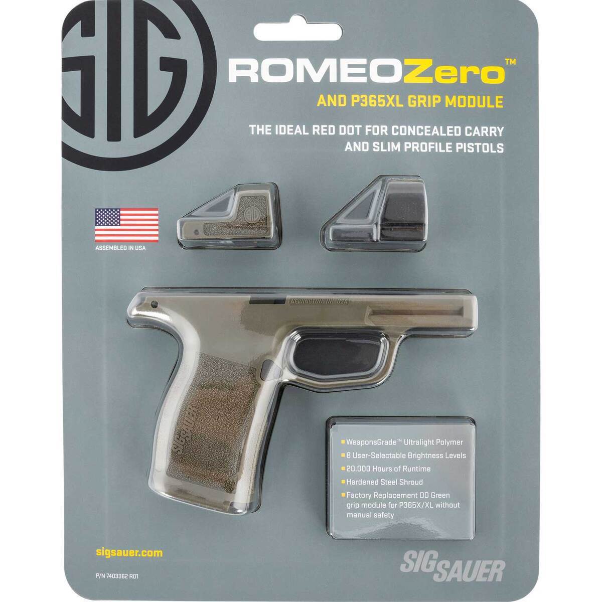 Sig Sauer Romeo Zero 6MOA Reflex Sight and OD Green Grip Kit - OD Green Sig Sauer Romeo Zero 6MOA Reflex Sight and OD Green Grip Kit - OD Green