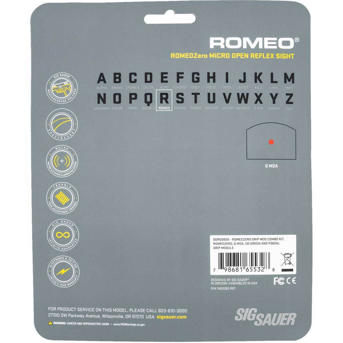 Sig Sauer Romeo Zero 6MOA Reflex Sight and OD Green Grip Kit - OD Green Sig Sauer Romeo Zero 6MOA Reflex Sight and OD Green Grip Kit - OD Green