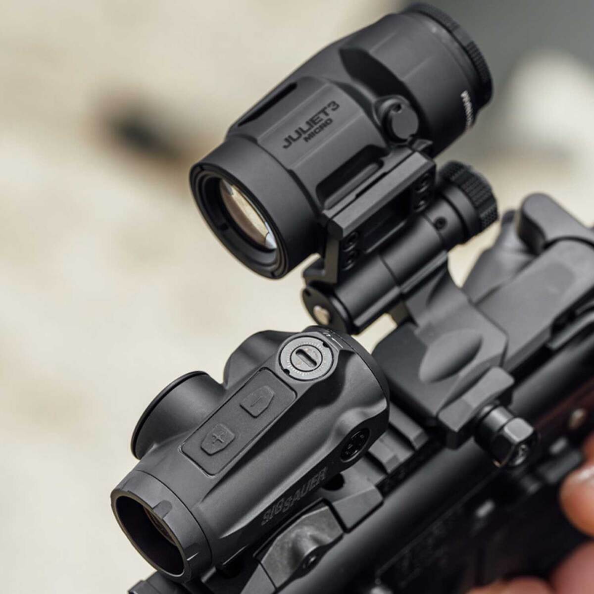 Sig Sauer Romeo5 Gen II 1x Green Dot and Juliet3 Micro 3x Magnifier Combo - Black Sig Sauer Romeo5 Gen II 1x Green Dot and Juliet3 Micro 3x Magnifier Combo - Black