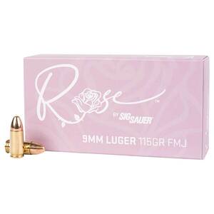 Sig Sauer Rose 9mm Luger 115gr FMJ Centerfire Handgun Ammo - 50 Rounds