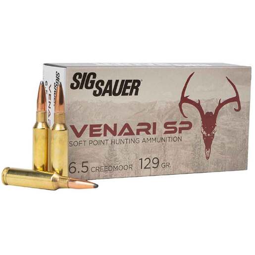 Sig Sauer Venari SP 6.5 Creedmoor 129gr Soft Point Rifle Ammo Ammo - 20 Rounds 20 Rounds Ammo