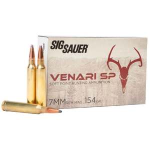 Sig Sauer Venari SP 7mm Remington Magnum 154gr Soft Point Centerfire Rifle Ammo - 20 Rounds