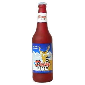 Silly Squeakers "Deer's Bite" Bottle Vinyl Plush Dog Toy