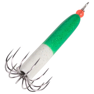Silver Horde Ging's Spider Hook Squid Jig - Green/Glow, 3-1/2oz, 3-3/4in