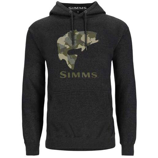 Simms Men’s Bass Fill Fishing Hoodie – Charcoal Heather M