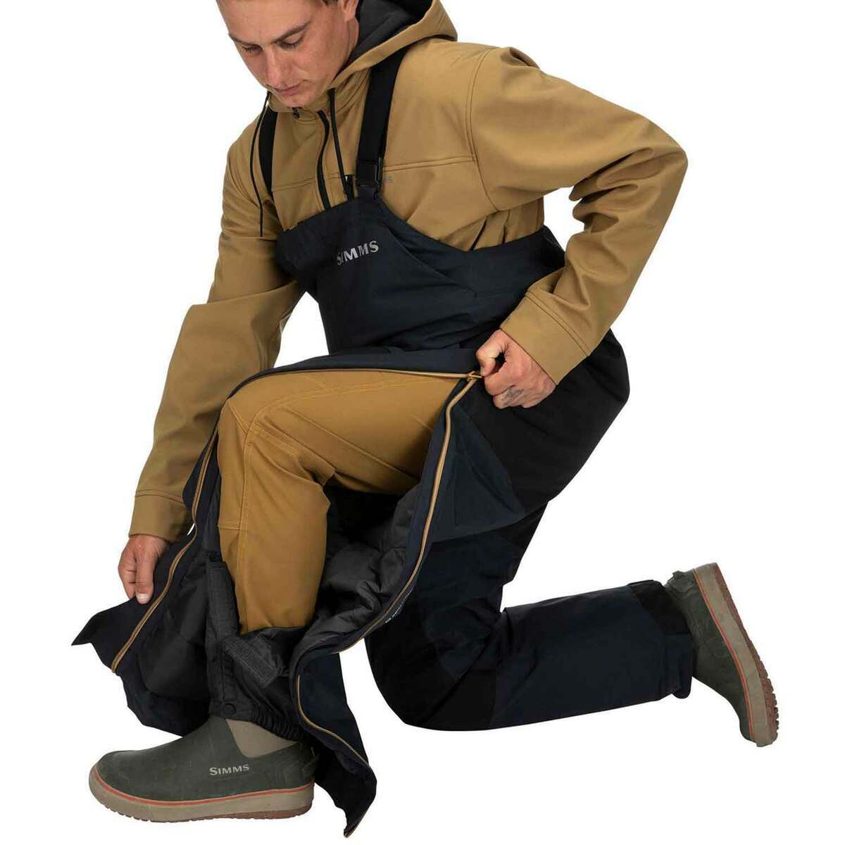 Simms Men's Black Challenger Insulated Fishing Bib - Past Season Simms Men's Black Challenger Insulated Fishing Bib - Past Season