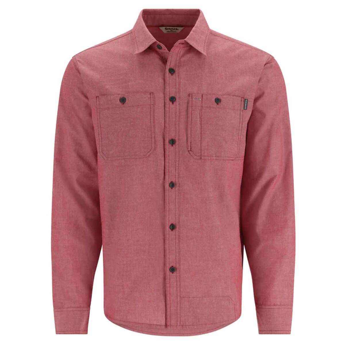 Simms Men's Cutbank Chambray Long Sleeve Fishing Shirt Simms Men's Cutbank Chambray Long Sleeve Fishing Shirt