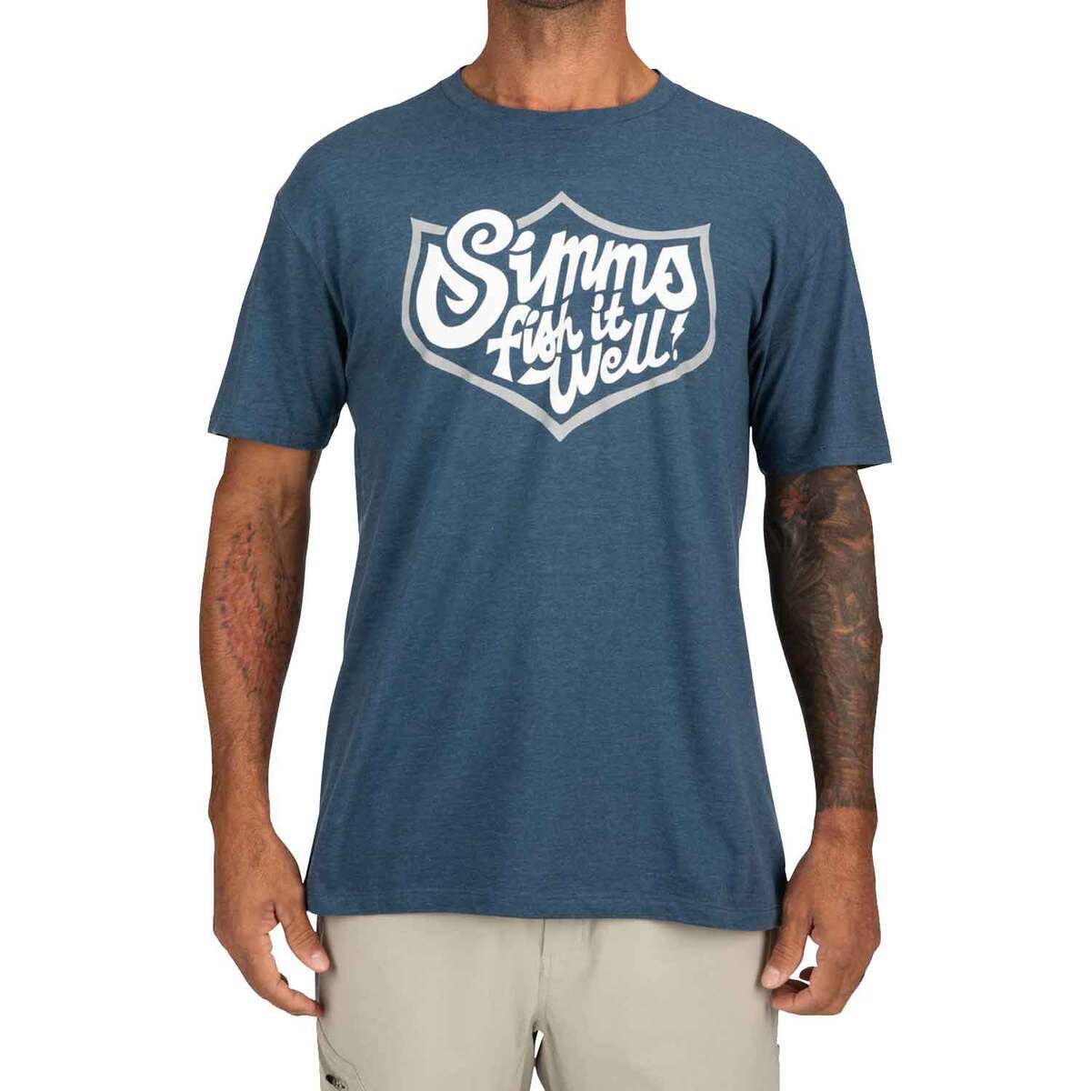 Simms Men's Fish It Well Badge Short Sleeve Casual Shirt Simms Men's Fish It Well Badge Short Sleeve Casual Shirt