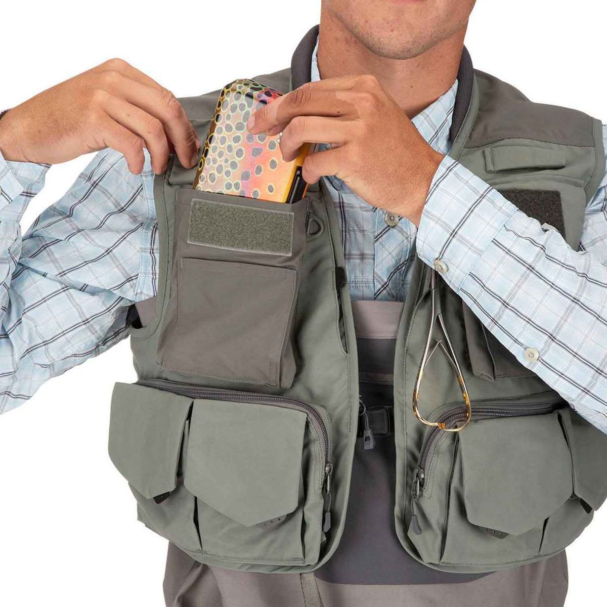 Simms Men's Freestone Fishing Vest Striker Gray M