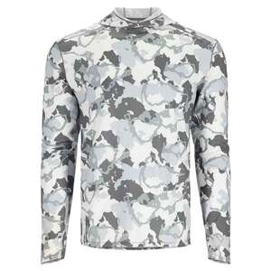 Simms Men's SolarFlex Hooded Long Sleeve Fishing Shirt - Regiment Camo Cinder - L
