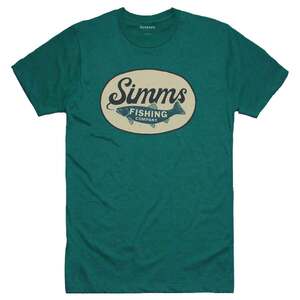 Simms Men's Trout Wander Short Sleeve Casual Shirt - Dark Teal Heather - 3XL