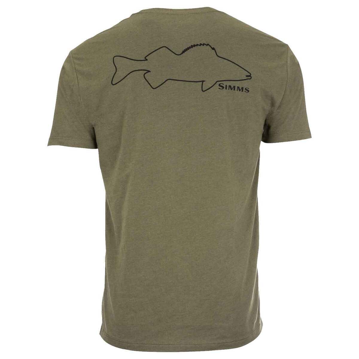 Simms Men's Walleye Outline Short Sleeve Casual Shirt Simms Men's Walleye Outline Short Sleeve Casual Shirt