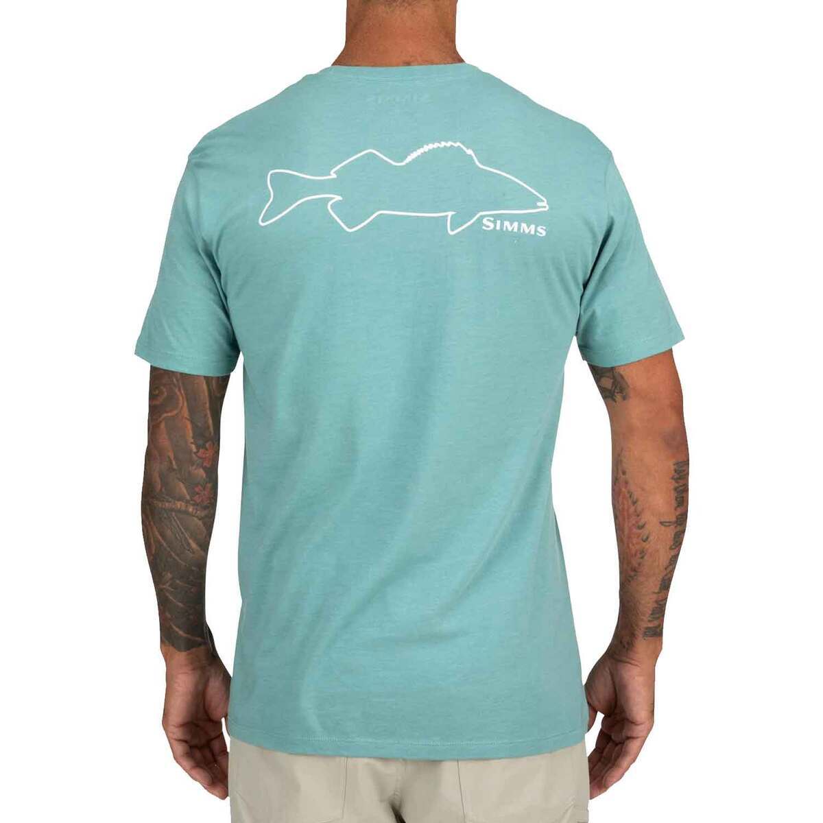 Simms Men's Walleye Outline Short Sleeve Casual Shirt Simms Men's Walleye Outline Short Sleeve Casual Shirt
