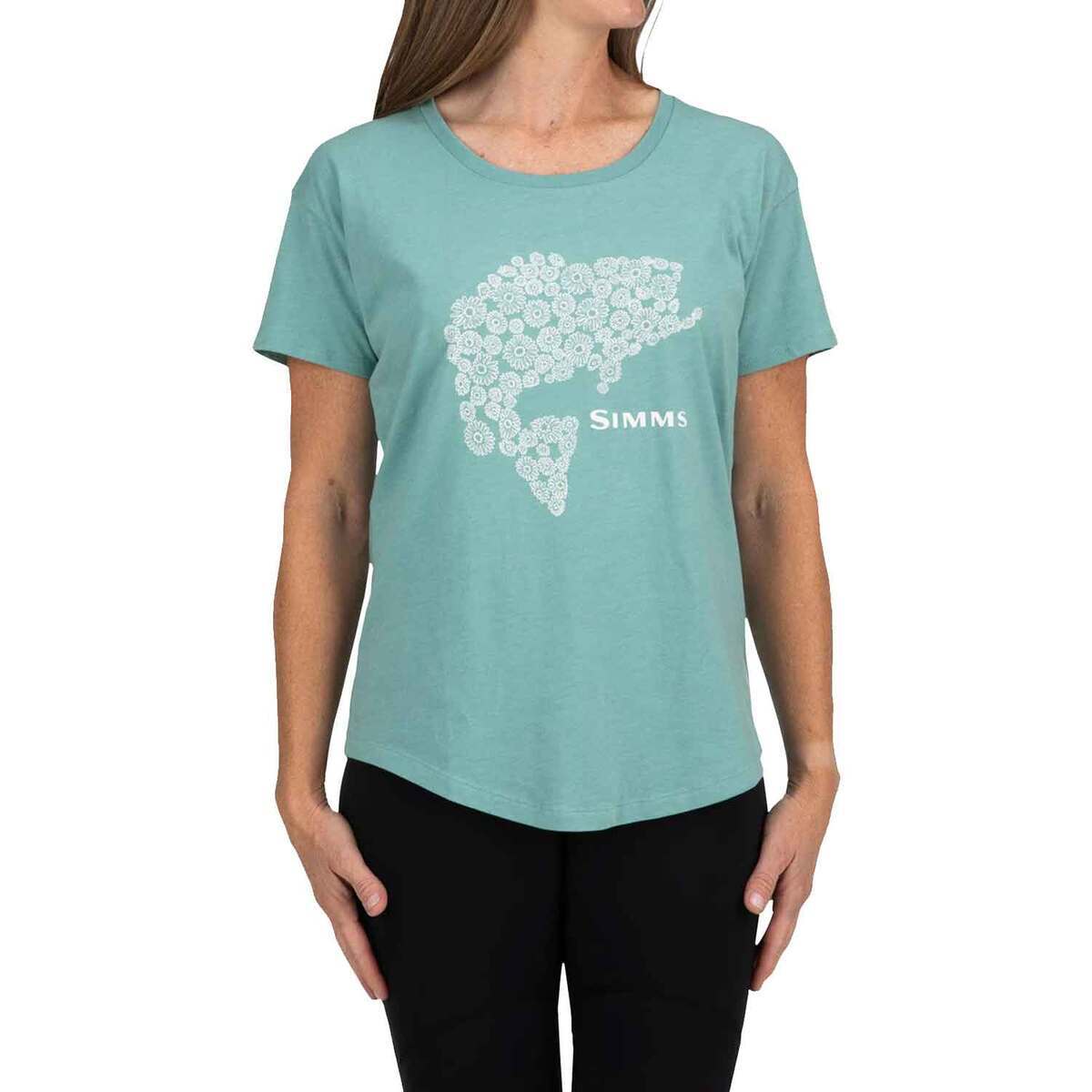 Simms Women's Floral Bass Short Sleeve Casual Shirt Simms Women's Floral Bass Short Sleeve Casual Shirt
