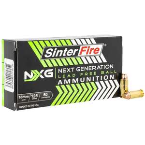 SinterFire Next Generation 10mm Auto 125gr Lead Free Ball Handgun Ammo - 50 Rounds