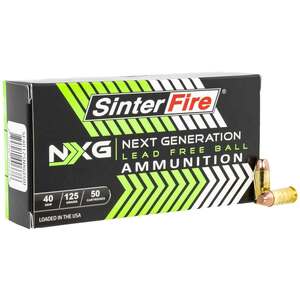 SinterFire Next Generation 40 S&W 125gr Lead Free Ball Handgun Ammo - 50 Rounds