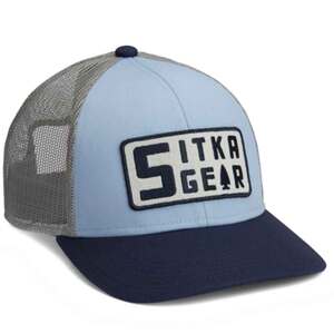Sitka Woodblock Mid Pro Trucker Hat - Bluestone
