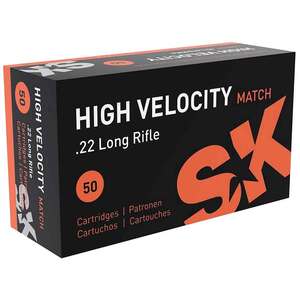 SK High Velocity 22 Long Rifle 40Gr Rimfire Ammo - 50 Rounds