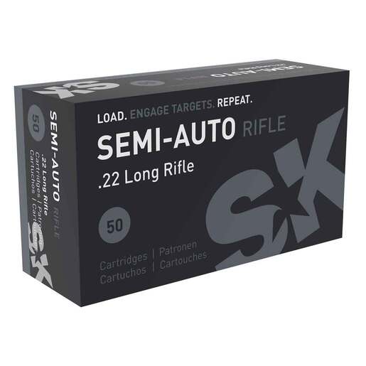 SK Semi-Auto 22 Long Rifle 40gr LRN Rimfire Ammo – 50 Rounds