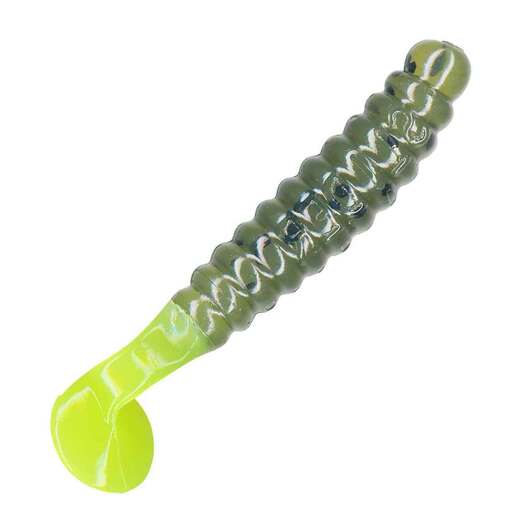 Slider Crappie/Panfish Vibra-Tail Grub – Motor Oil/Orange