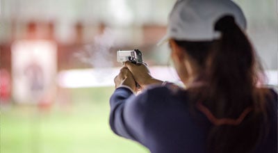 woman shooting pistol
