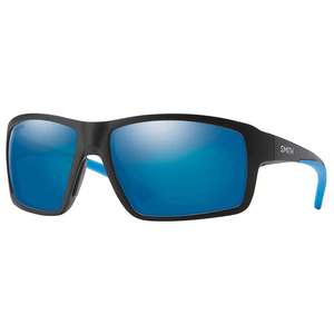 Smith Hookshot Polarized Sunglasses - Matte Black/ChromaPop Blue Mirror