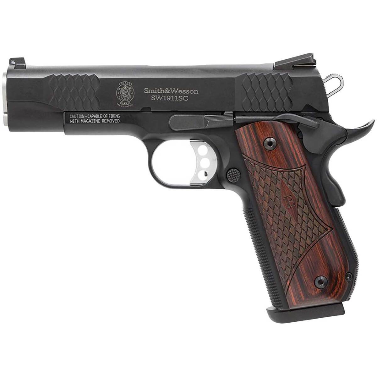 Smith & Wesson 1911 E Series 45 Auto (ACP) 4.25in Black Melonite Pistol - 8+1 Rounds - Black Smith & Wesson 1911 E Series 45 Auto (ACP) 4.25in Black Melonite Pistol - 8+1 Rounds - Black