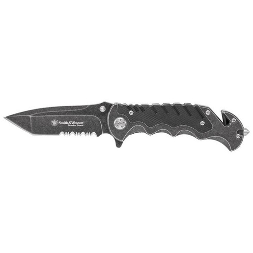 Smith & Wesson Border Guard 3.49 inch Folding Knife – Black – Black