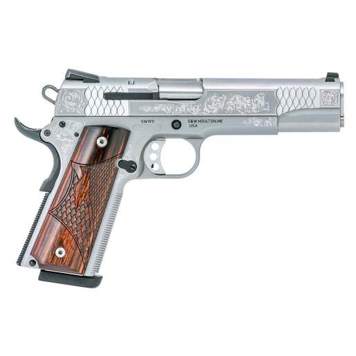 Smith & Wesson Engraved 1911 45 Auto (ACP) 5in Stainless Pistol - 8+1 Rounds - Gray image