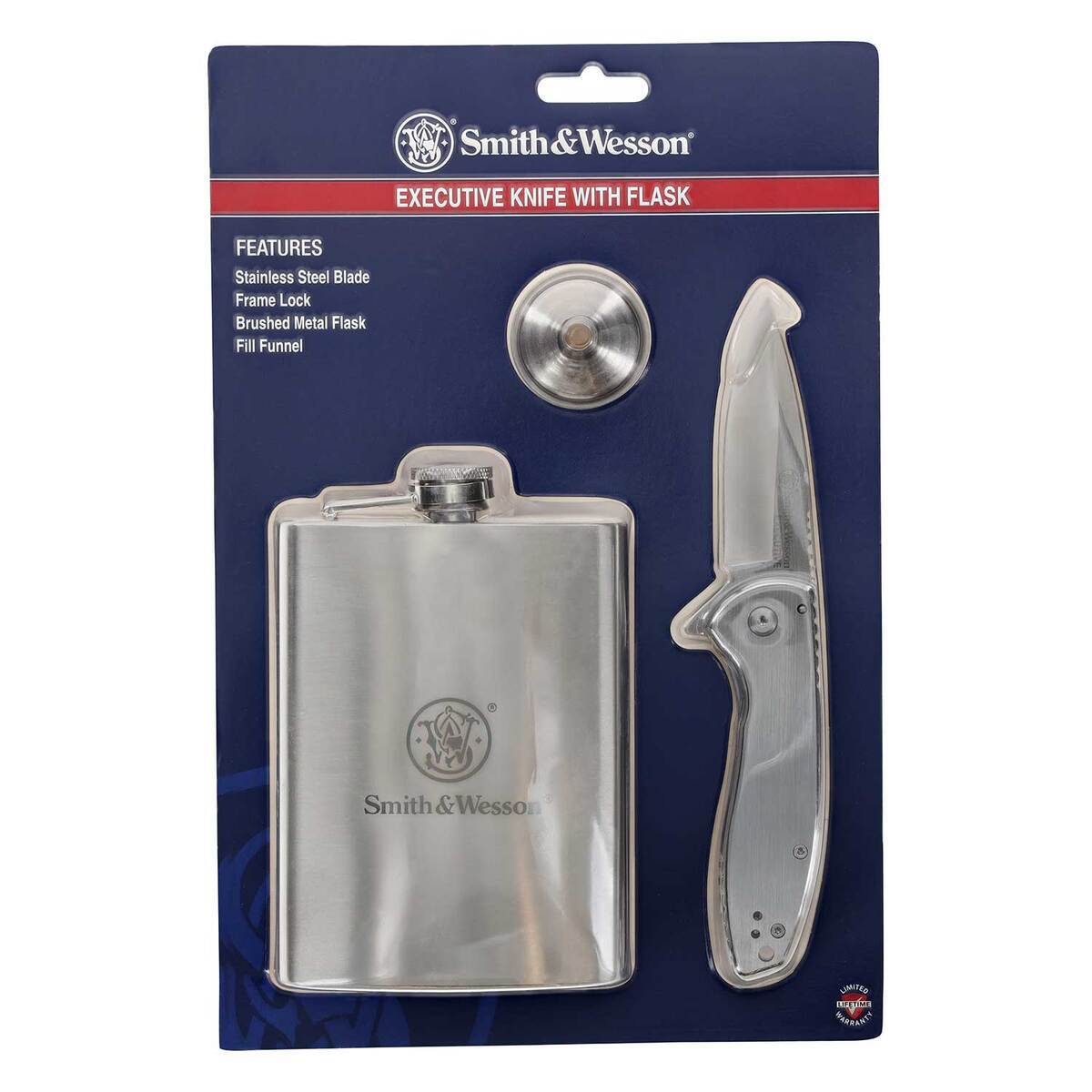 Smith & Wesson Executive 2.8 inch Folding Knife with Flask - Silver Smith & Wesson Executive 2.8 inch Folding Knife with Flask - Silver
