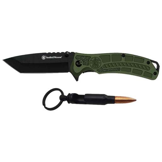 Smith & Wesson HRT 3 inch Folding Knife with Bottle Opener Set – Green