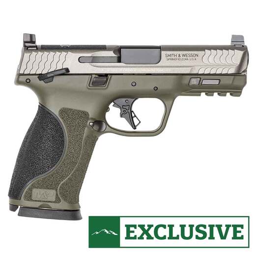 Smith & Wesson M2.0 10mm Auto 4in Stainless Steel Tungsten Gray Cerakote Pistol - 15+1 Rounds - Green Fullsize image