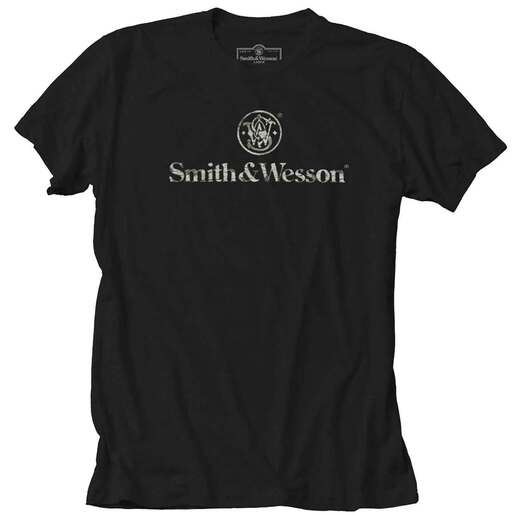 Smith & Wesson Men's Cracked Logo Short-Sleeve Casual Shirt - Black XL - Smith & Wesson