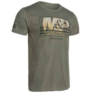Smith & Wesson Men's M&P Textured Flag Short Sleeve Shirt - Green - XL