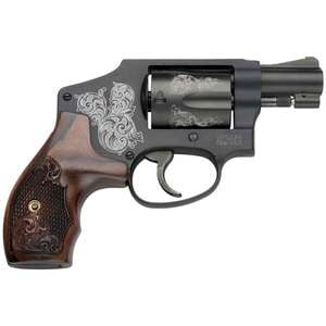 Smith & Wesson Model 442 38 Special 1.88in Matte Black Engraved/Wood Engraved Revolver - 5 Rounds