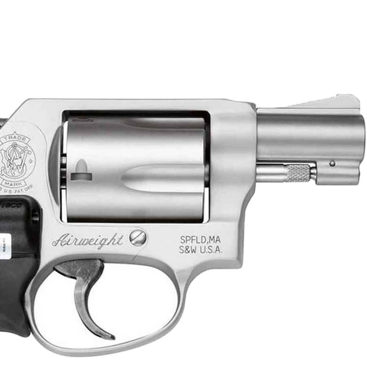 Smith & Wesson Model 637 Airweight w/Crimson Trace Lasergrip 38 Special 1.88in Matte Silver/Black Revolver - 5 Rounds Smith & Wesson Model 637 Airweight w/Crimson Trace Lasergrip 38 Special 1.88in Matte Silver/Black Revolver - 5 Rounds