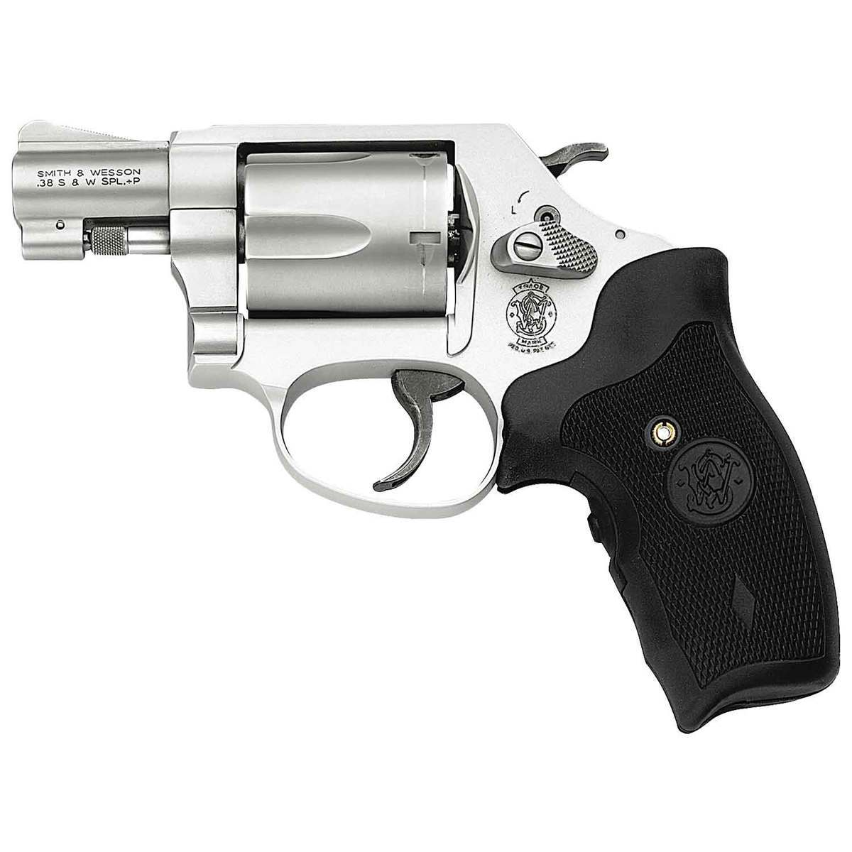 Smith & Wesson Model 637 Airweight w/Crimson Trace Lasergrip 38 Special 1.88in Matte Silver/Black Revolver - 5 Rounds Smith & Wesson Model 637 Airweight w/Crimson Trace Lasergrip 38 Special 1.88in Matte Silver/Black Revolver - 5 Rounds
