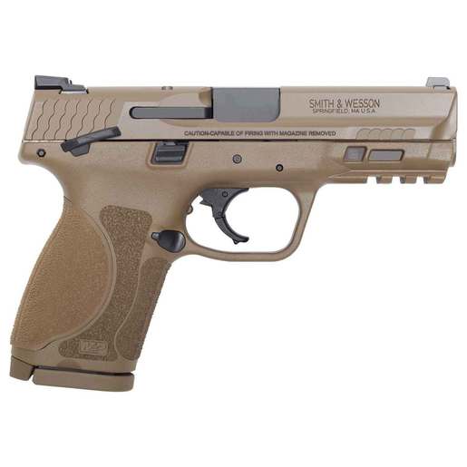 Smith & Wesson M&P 9 M2.0 Compact Thumb Safety 9mm Luger 4in FDE Pistol - 15+1 Rounds - Tan Compact image