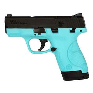 Smith & Wesson M&P 9 Shield 9mm Luger 3.1in Black/Robin's Egg Blue Pistol - 8+1 Rounds