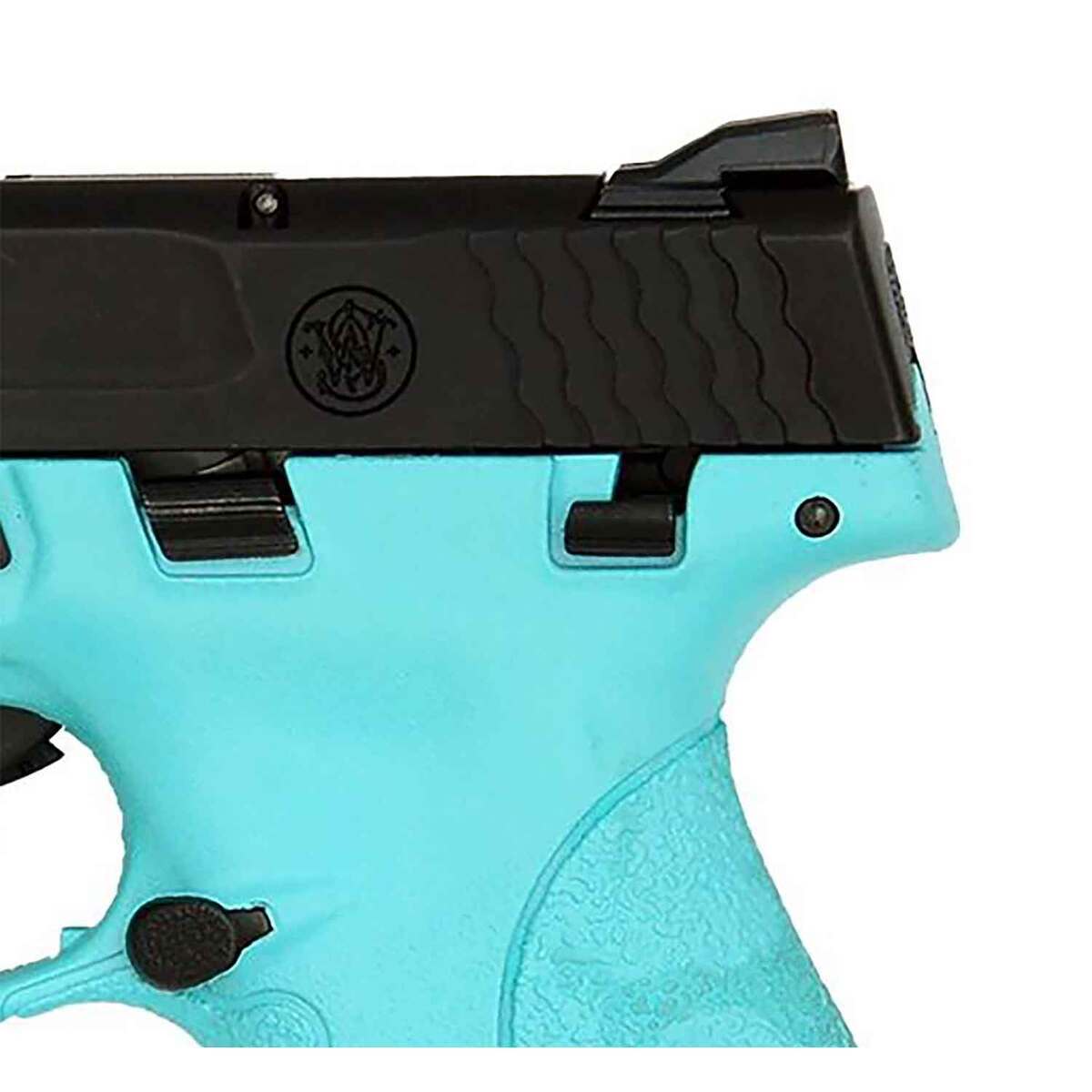Smith & Wesson M&P 9 Shield 9mm Luger 3.1in Black/Robin's Egg Blue Pistol - 8+1 Rounds - Blue Smith & Wesson M&P 9 Shield 9mm Luger 3.1in Black/Robin's Egg Blue Pistol - 8+1 Rounds - Blue