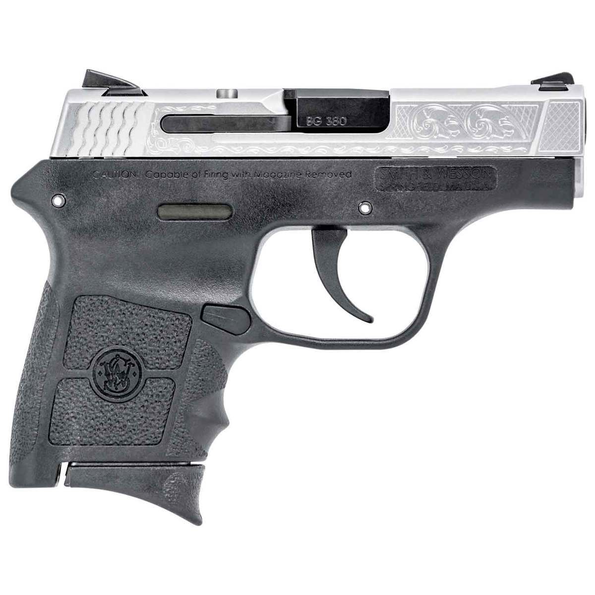 Smith & Wesson M&P Bodyguard 380 Engraved 380 Auto (ACP) 2.75in Stainless Pistol - 6+1 Rounds Smith & Wesson M&P Bodyguard 380 Engraved 380 Auto (ACP) 2.75in Stainless Pistol - 6+1 Rounds