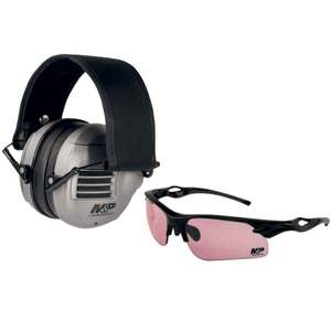 Smith & Wesson M&P Delta Force Electronic Ear Muffs And Harrier Shooting Glasses Combo