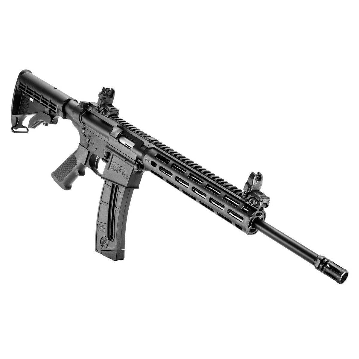 Smith & Wesson M&P15-22 Matte Black Semi Automatic Modern Sporting Rifle - 22 Long Rifle - 25+1 Rounds - Black Smith & Wesson M&P15-22 Matte Black Semi Automatic Modern Sporting Rifle - 22 Long Rifle - 25+1 Rounds - Black
