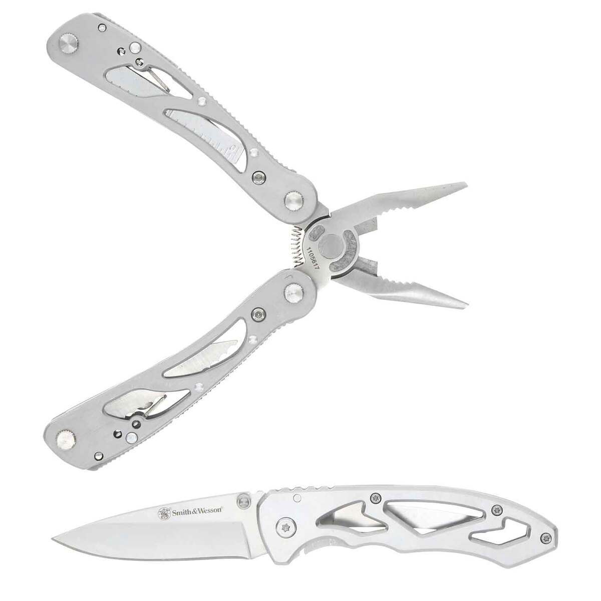 Smith & Wesson Multi-Tool and Folding Knife Combo - Silver Smith & Wesson Multi-Tool and Folding Knife Combo - Silver