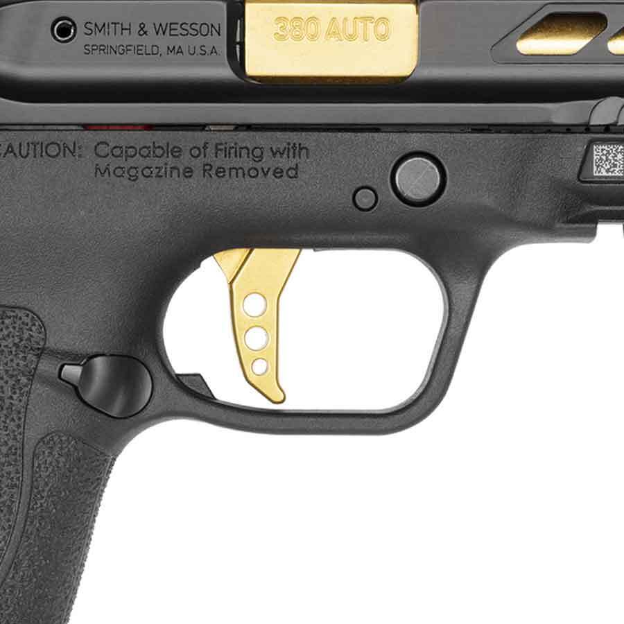 Smith & Wesson Performance Center M&P 380 Shield EZ 380 Auto (ACP) 3.8in Black/Gold Pistol - 8+1 Rounds - Black Smith & Wesson Performance Center M&P 380 Shield EZ 380 Auto (ACP) 3.8in Black/Gold Pistol - 8+1 Rounds - Black