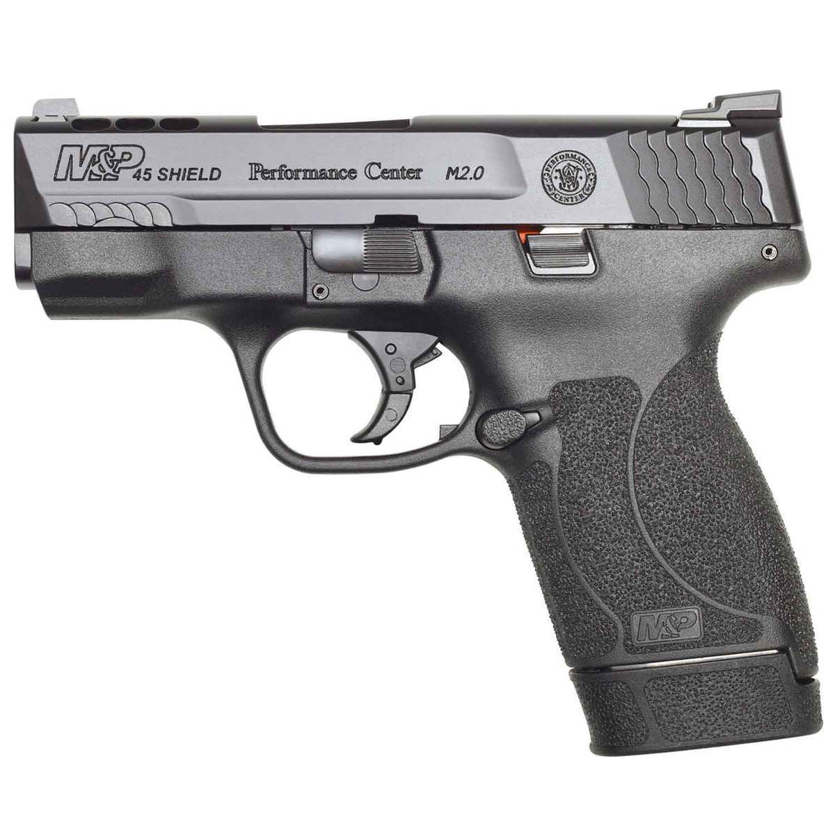 Smith & Wesson Performance Center Ported M&P 45 Shield M2.0 Tritium Night Sights 45 Auto (ACP) 3.3in Black Stainless Pistol - 7+1 Rounds Smith & Wesson Performance Center Ported M&P 45 Shield M2.0 Tritium Night Sights 45 Auto (ACP) 3.3in Black Stainless Pistol - 7+1 Rounds
