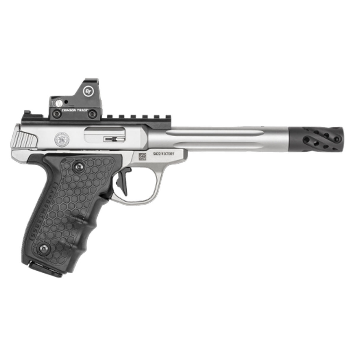 Smith & Wesson Performance Center SW22 Victory Target Model Fluted Barrel Red Dot Sight 22 Long Rifle 6in Stainless Pistol - 10+1 Rounds Smith & Wesson Performance Center SW22 Victory Target Model Fluted Barrel Red Dot Sight 22 Long Rifle 6in Stainless Pistol - 10+1 Rounds